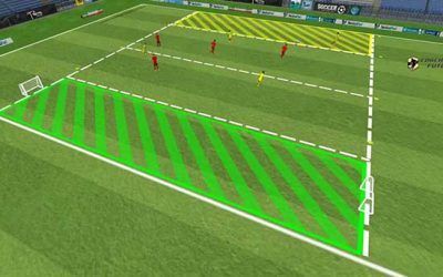 Ejercicio de futbol mantenimiento ida y vuelta con finalización (TRANSICIONES)