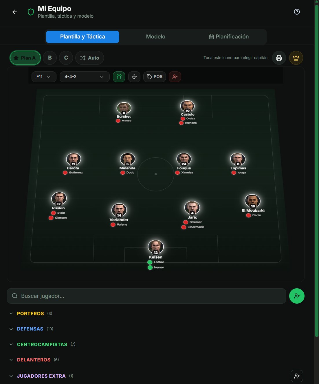 Aplicación de Gestión de equipos de futbol